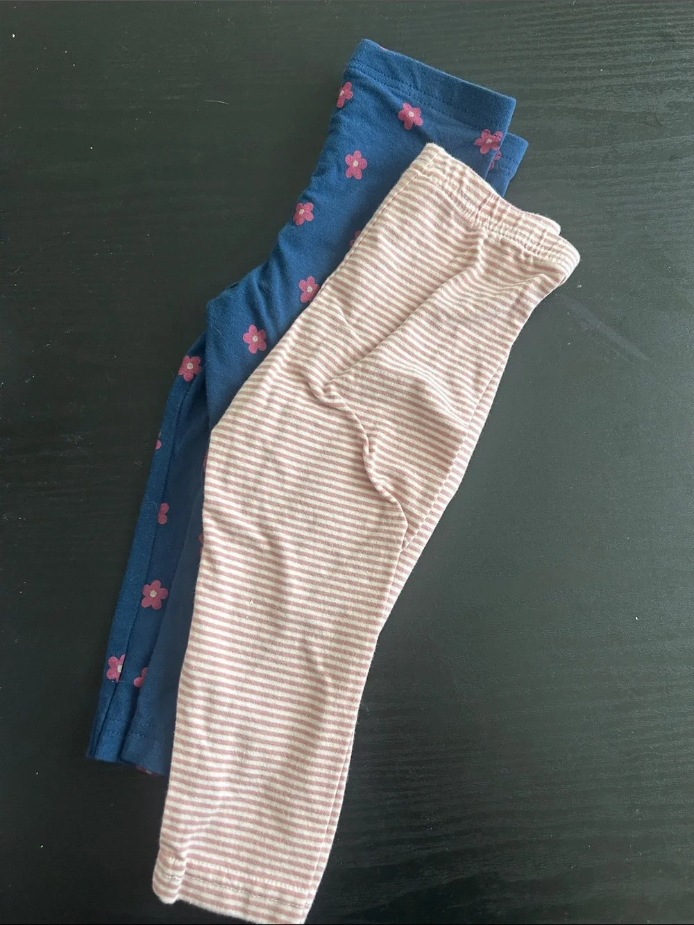 Carter's Girls 2-Pack Leggings - Navy Floral & Pink Stripe